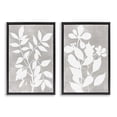 thumbnail image 1 of Stupell Industries Grey Foliage Impression 2 Piece Black Framed Floater Canvas Set, design by Stellar Design Studio, 1 of 9