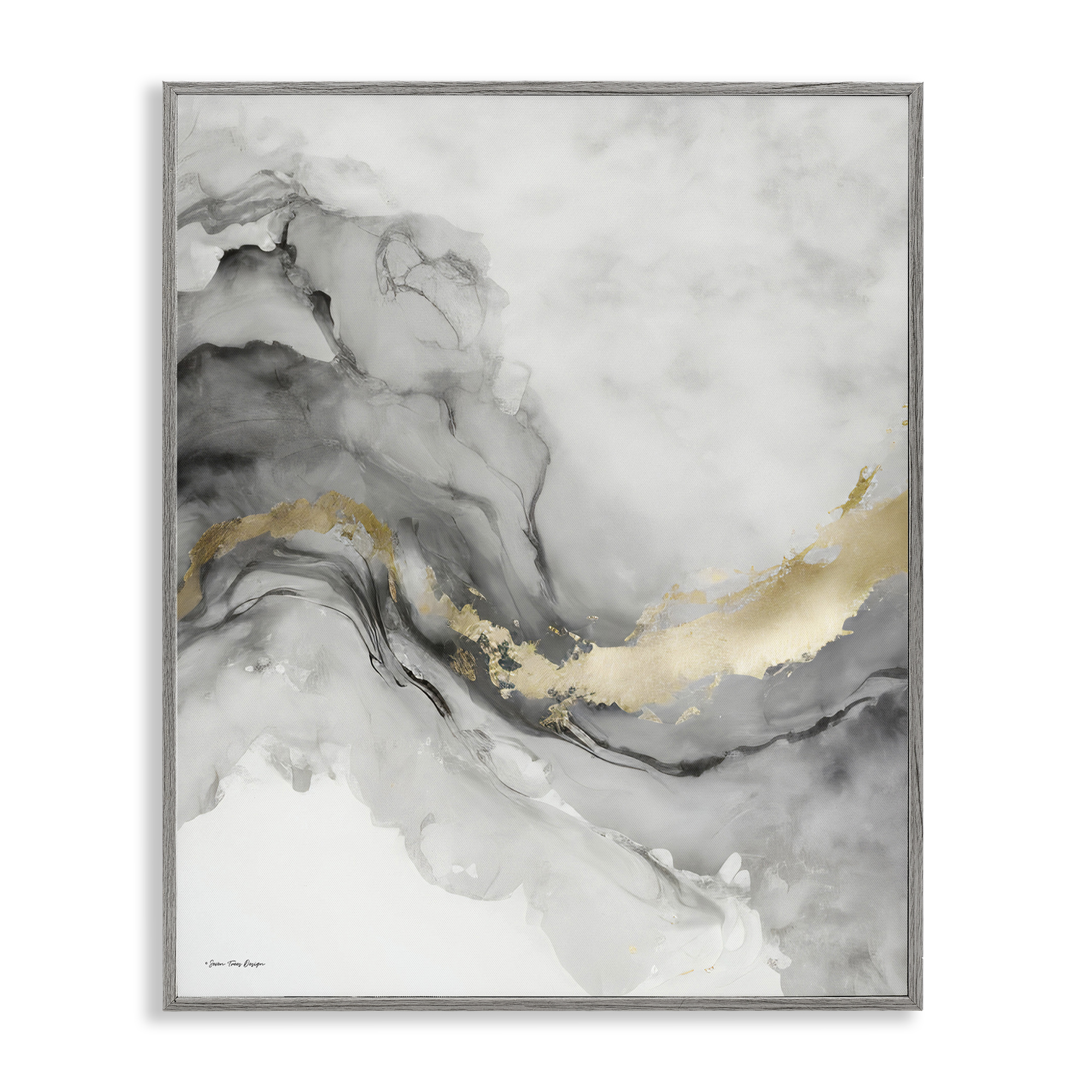 Stupell Industries Grey & Glam Geode Abstract Painting Gray Framed Art
