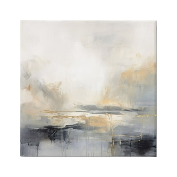 Stupell Industries Grey & Glam Landscape Abstract Painting Gallery Wrapped Canvas Art Print Wall Art, 17 x 17
