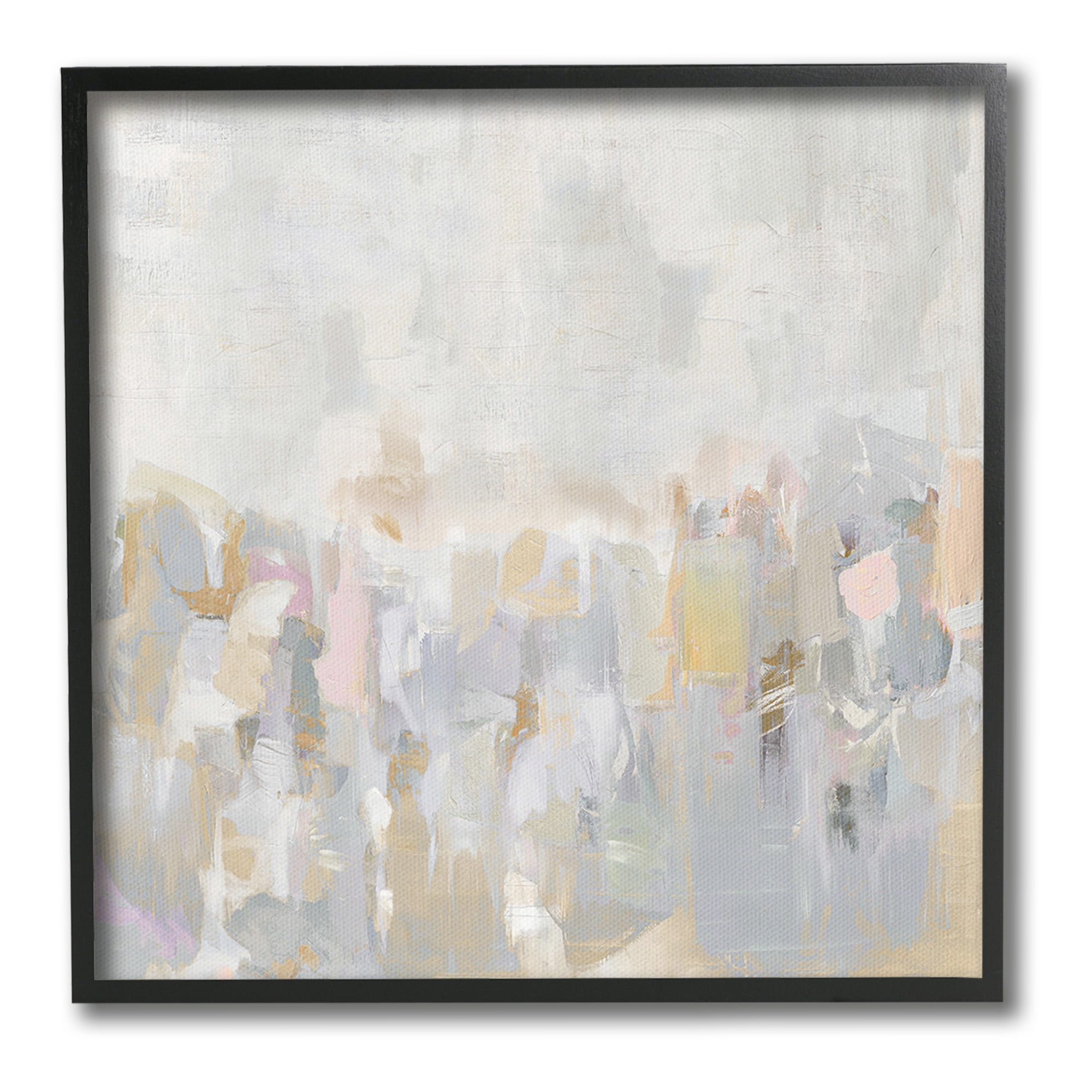 Stupell Industries Grey Gradient Landscape Abstract Painting Black Framed Art Print Wall Art, 17 x 17