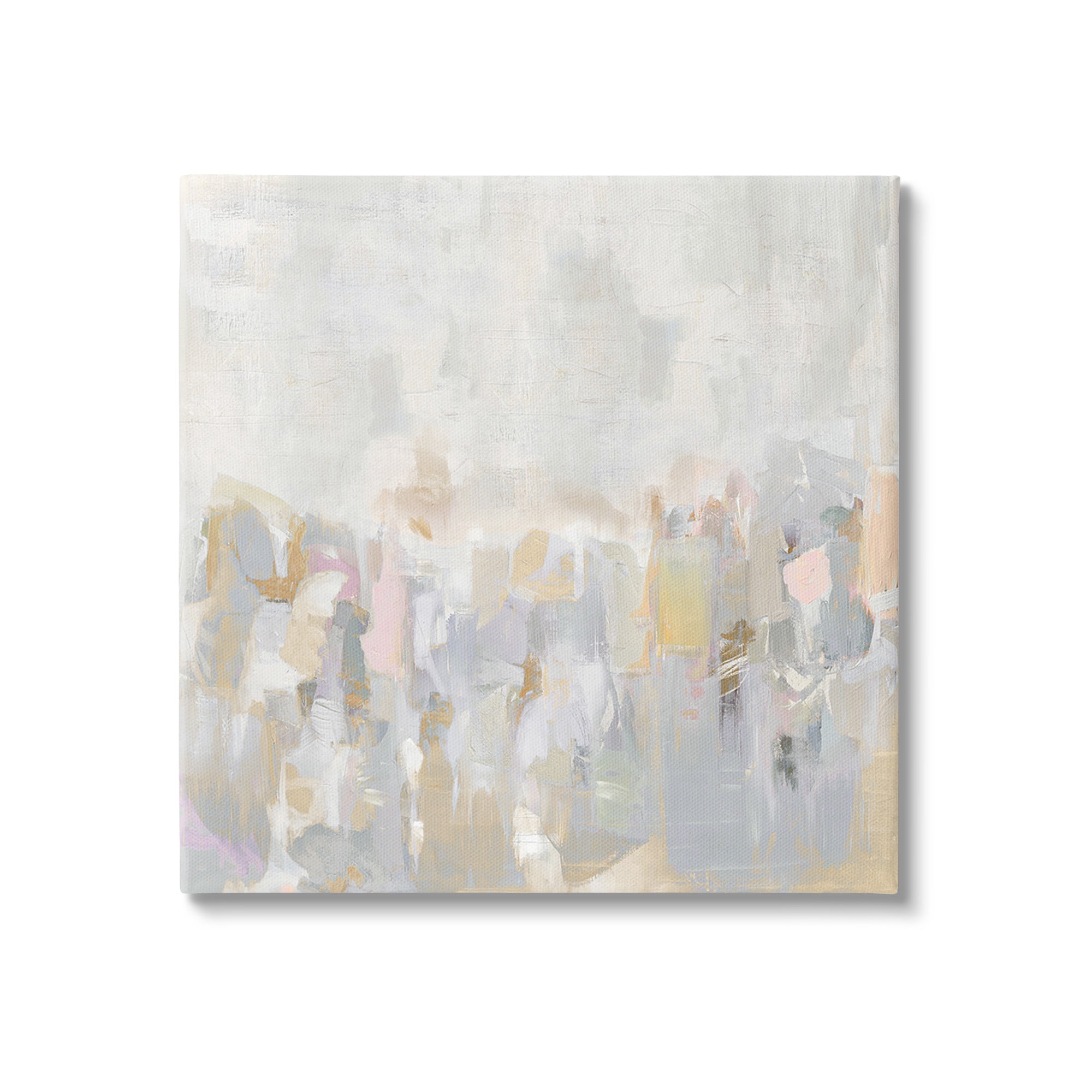 Stupell Industries Grey Gradient Landscape Abstract Painting Gallery Wrapped Canvas Art Print Wall Art, 17 x 17