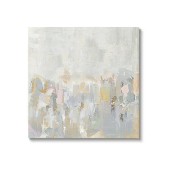 Stupell Industries Grey Gradient Landscape Abstract Painting Gallery Wrapped Canvas Art Print Wall Art, 17 x 17