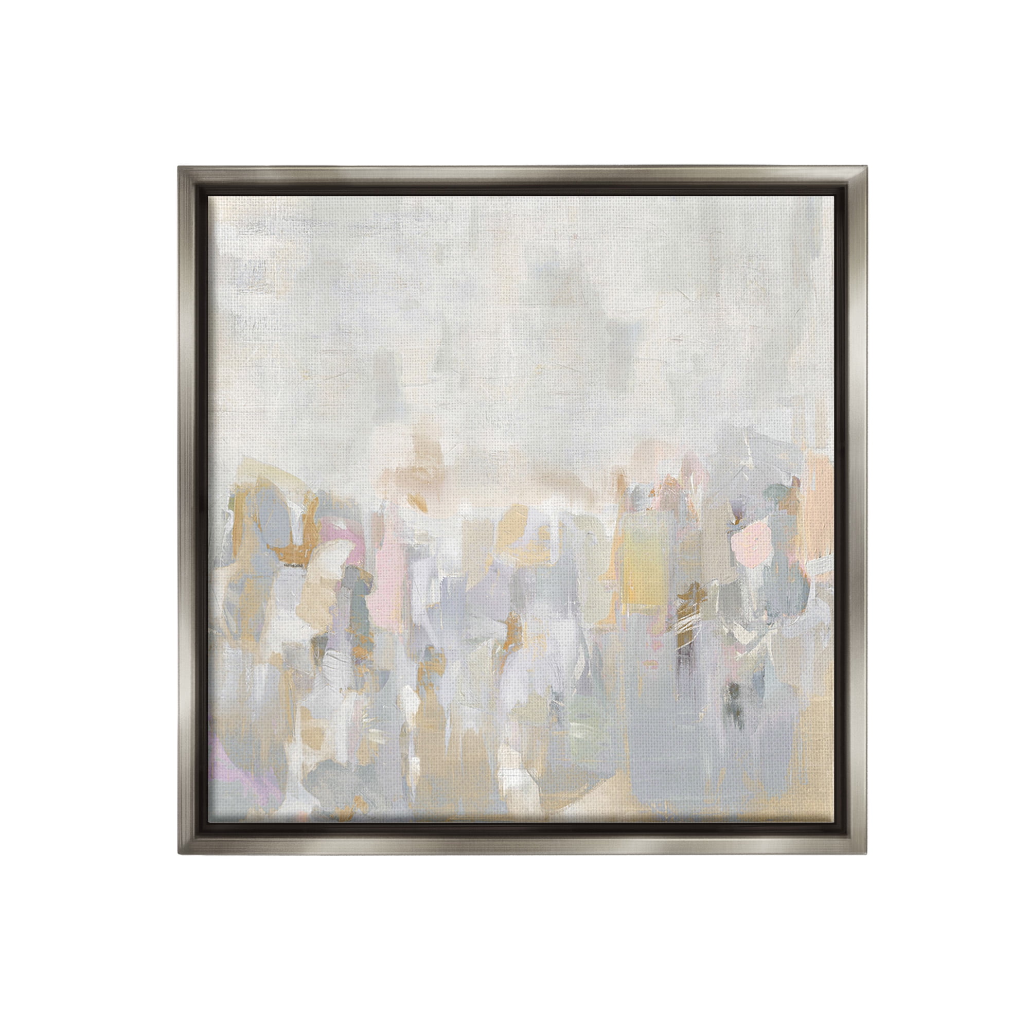 Stupell Industries Grey Gradient Landscape Abstract Painting Gray Floater Framed Canvas Art Print Wall Art, 25 x 25