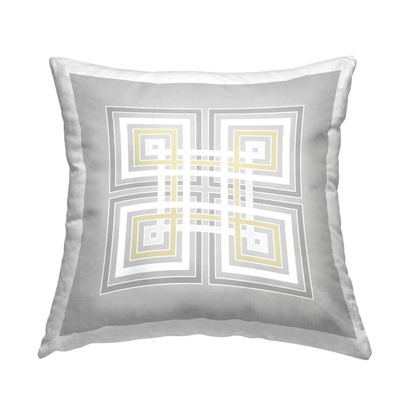 Stupell Industries Grey Greek Key Pattern Printed Throw Pillow Design by George Tygert