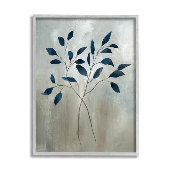 Stupell Industries Grey Herb Sprigs Botanical & Floral Painting Gray Framed Art Print Wall Art, 11 x 14