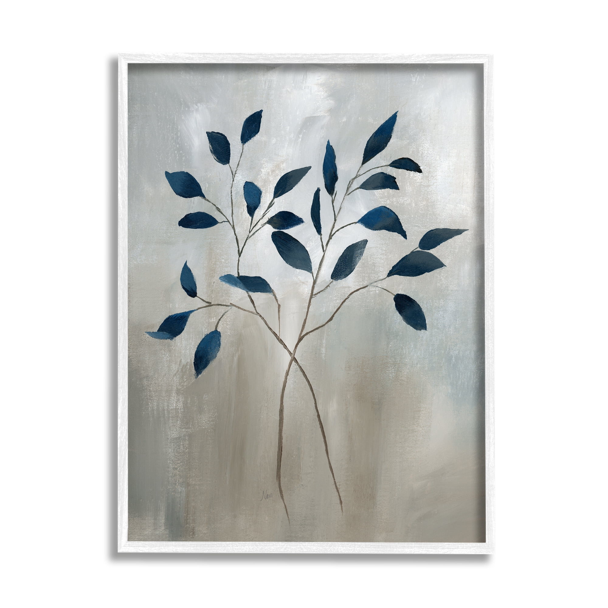 Stupell Industries Grey Herb Sprigs Botanical & Floral Painting White Framed Art Print Wall Art, 16 x 20