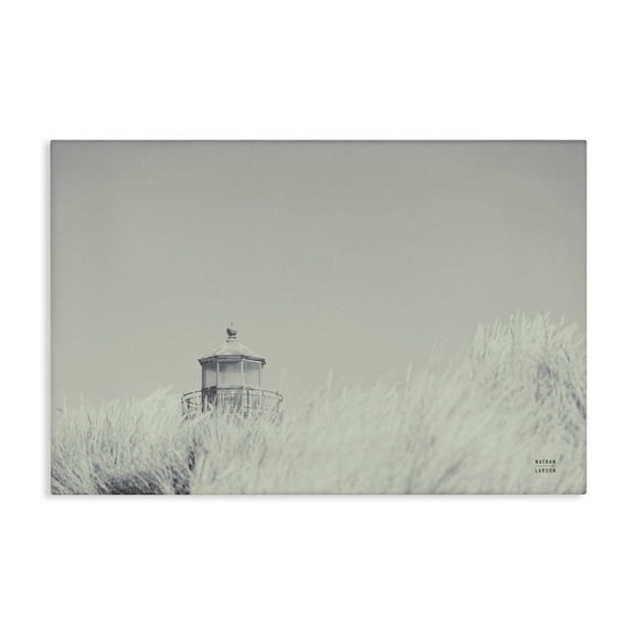 Stupell Industries Grey Lighthouse View Landscape Photography Gallery Wrapped Canvas Art Print Wall Art, 24 x 16
