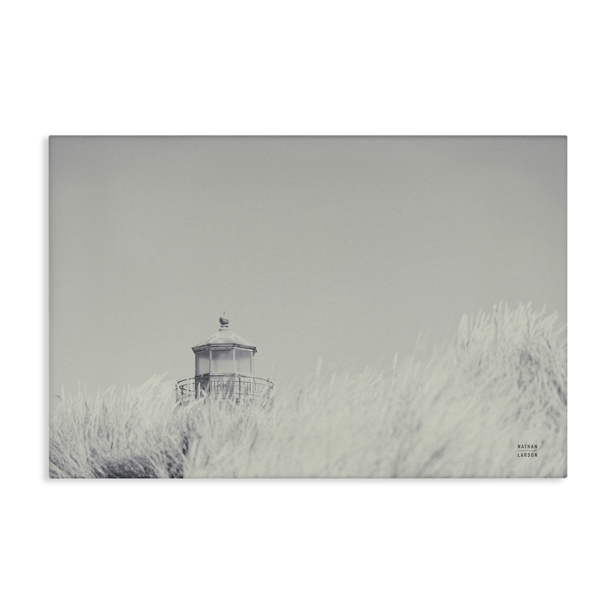 Stupell Industries Grey Lighthouse View Landscape Photography Gallery Wrapped Canvas Art Print Wall Art, 36 x 24