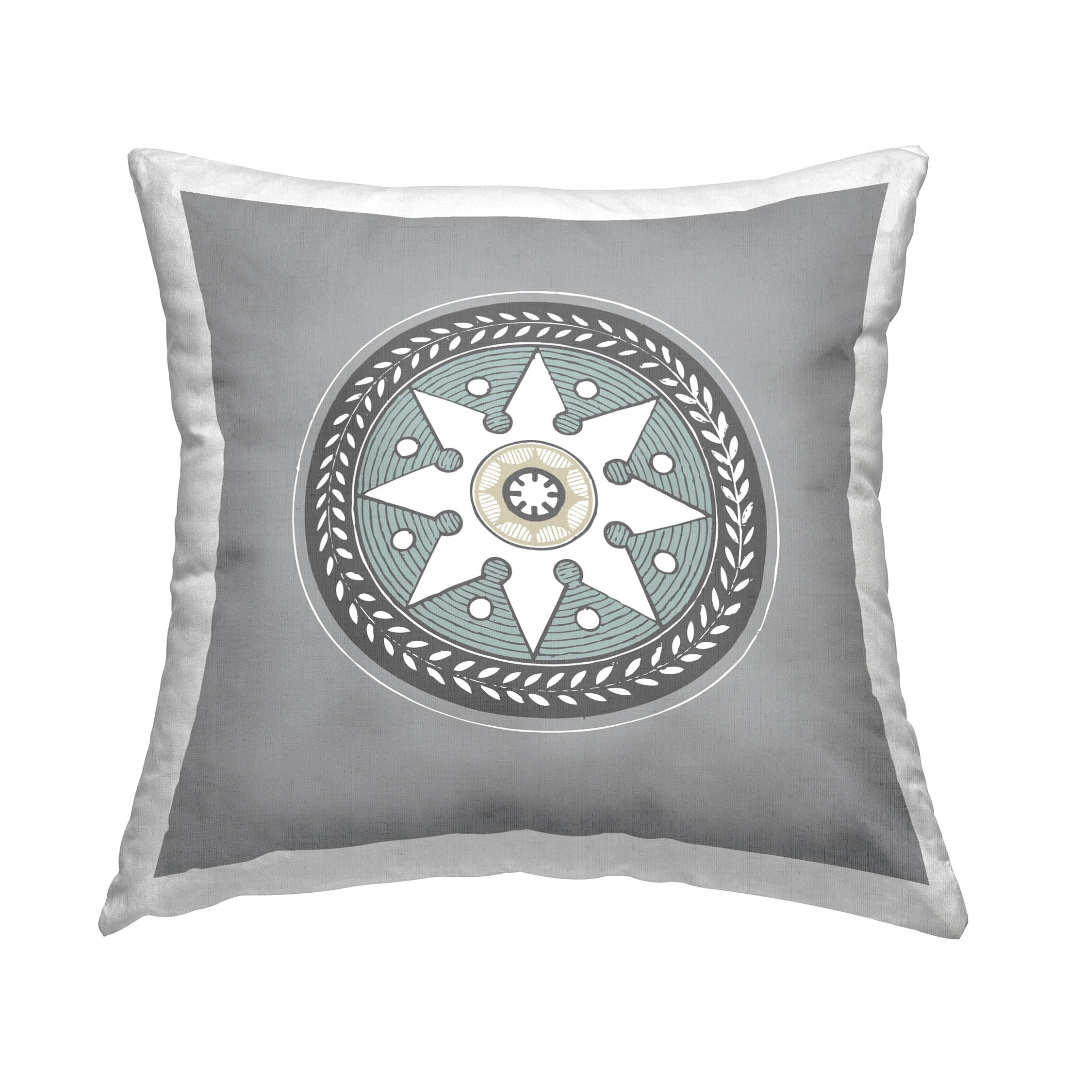 Stupell Industries Grey Medallion Shape Composition Printed Throw Pillow Design by George Tygert