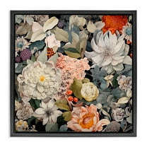 Stupell Industries Grey Mixed Botanicals Botanical & Floral Painting Black Floater Framed Art Print Wall Art, 18 x 18