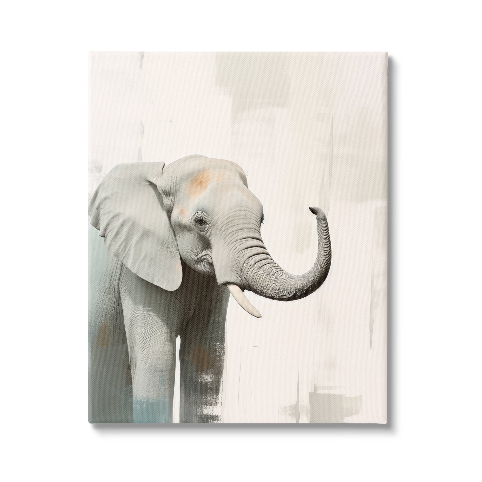 Stupell Industries Grey Modern Elephant Animals & Insects Painting Gallery Wrapped Canvas Art Print Wall Art, 30 x 40