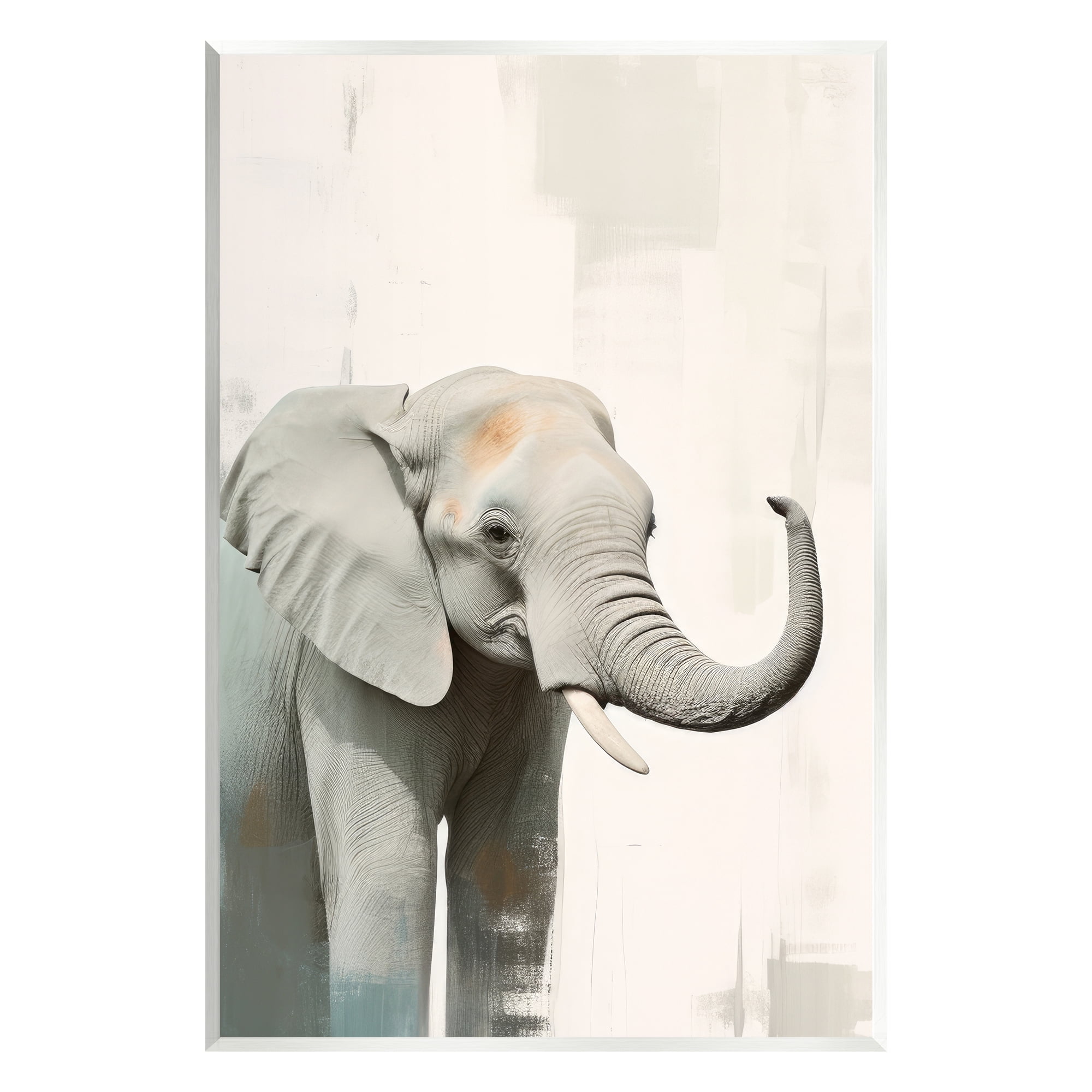 Stupell Industries Grey Modern Elephant Animals & Insects Painting Unframed Art Print Wall Art, 13 x 19