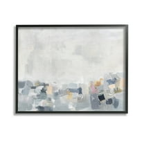 Stupell Industries Grey Modern Landscape Abstract Painting Black Framed Art Print Wall Art, 14 x 11