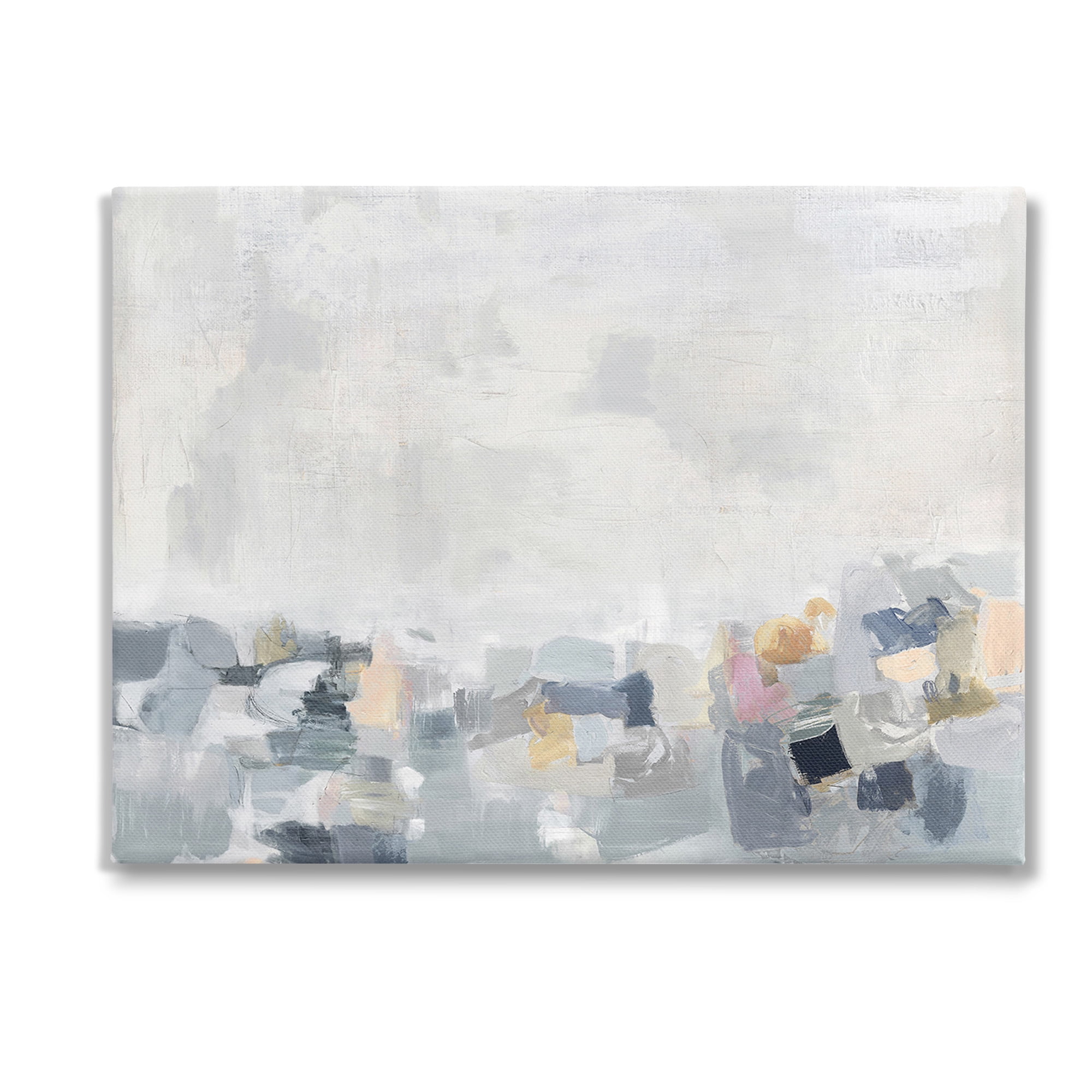Stupell Industries Grey Modern Landscape Abstract Painting Gallery Wrapped Canvas Art Print Wall Art, 40 x 30