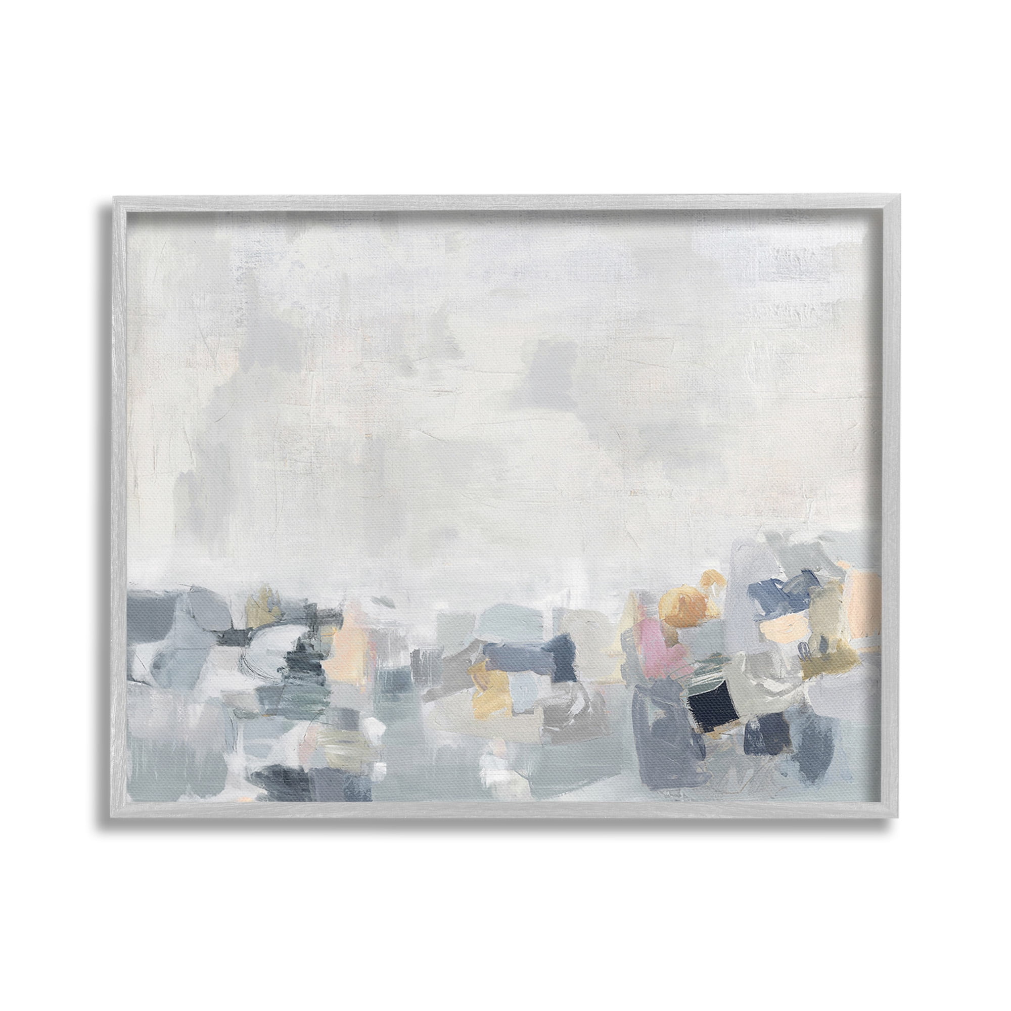 Stupell Industries Grey Modern Landscape Abstract Painting Gray Framed Art Print Wall Art, 20 x 16