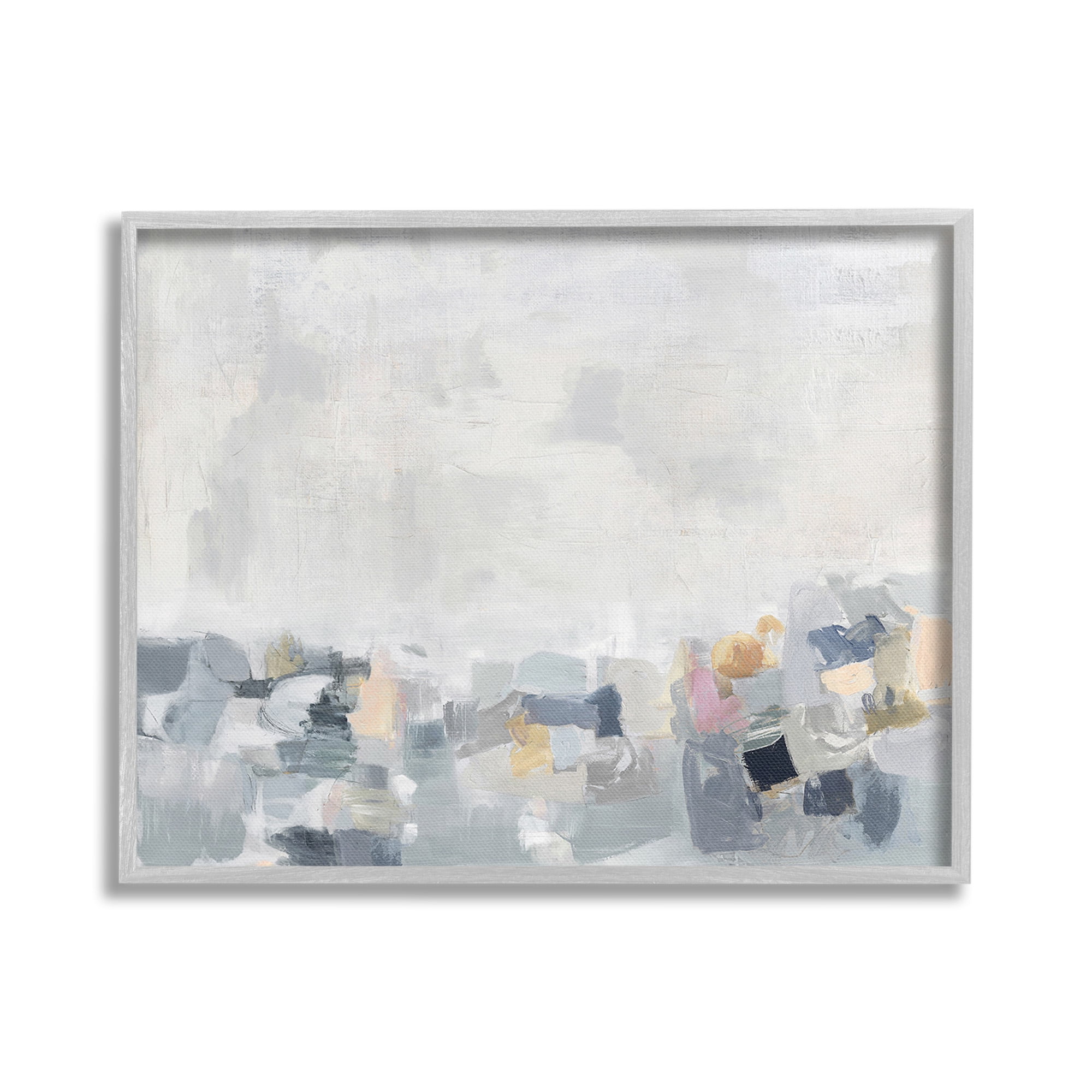 Stupell Industries Grey Modern Landscape Abstract Painting Gray Framed Art Print Wall Art, 30 x 24