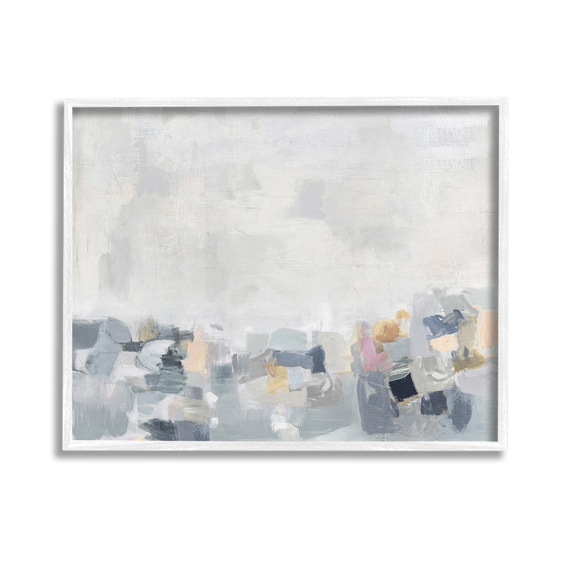 Stupell Industries Grey Modern Landscape Abstract Painting White Framed Art Print Wall Art, 14 x 11