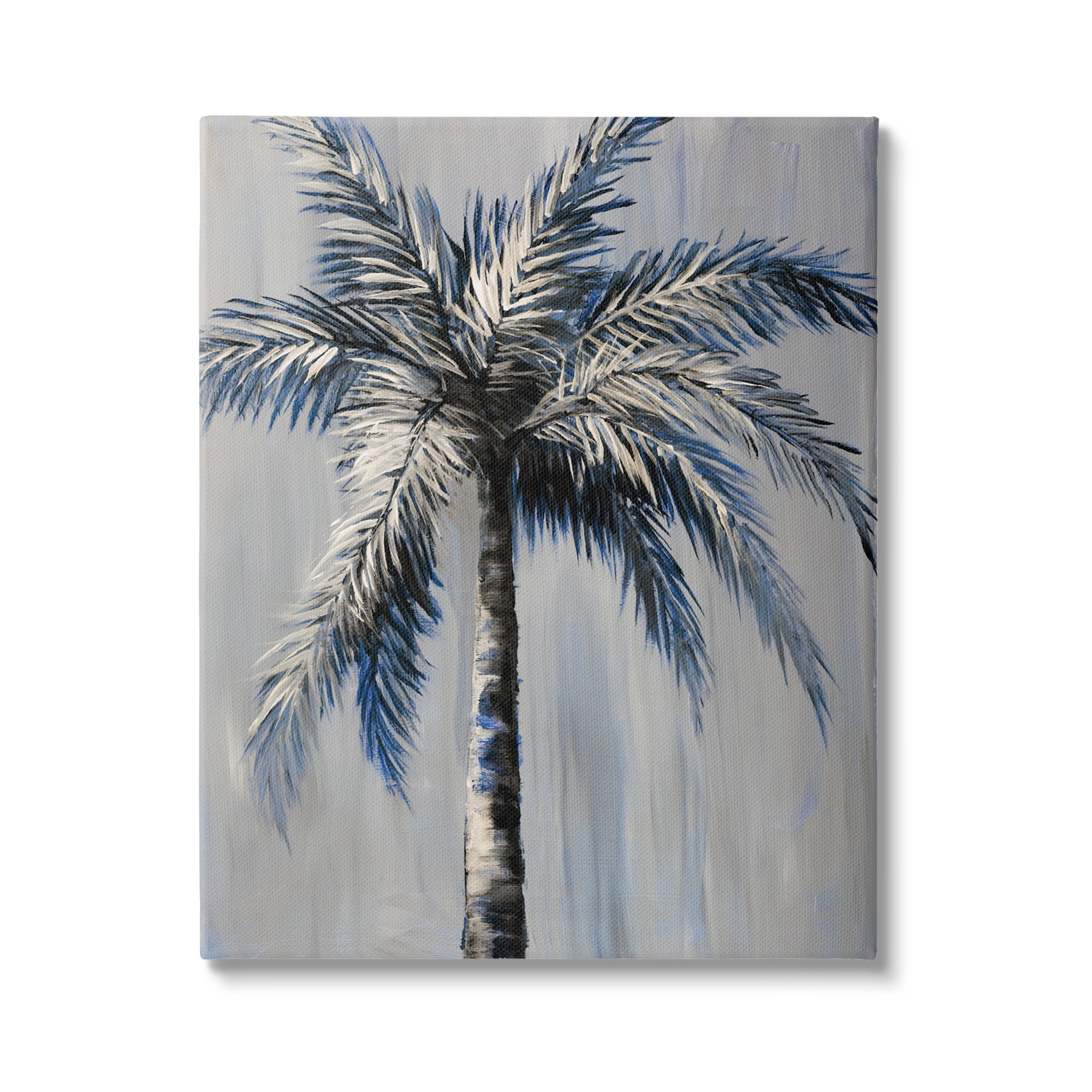 Stupell Industries Grey Modern Palm Tree Nature Painting Gallery Wrapped Canvas Print Wall Art, 16 x 20