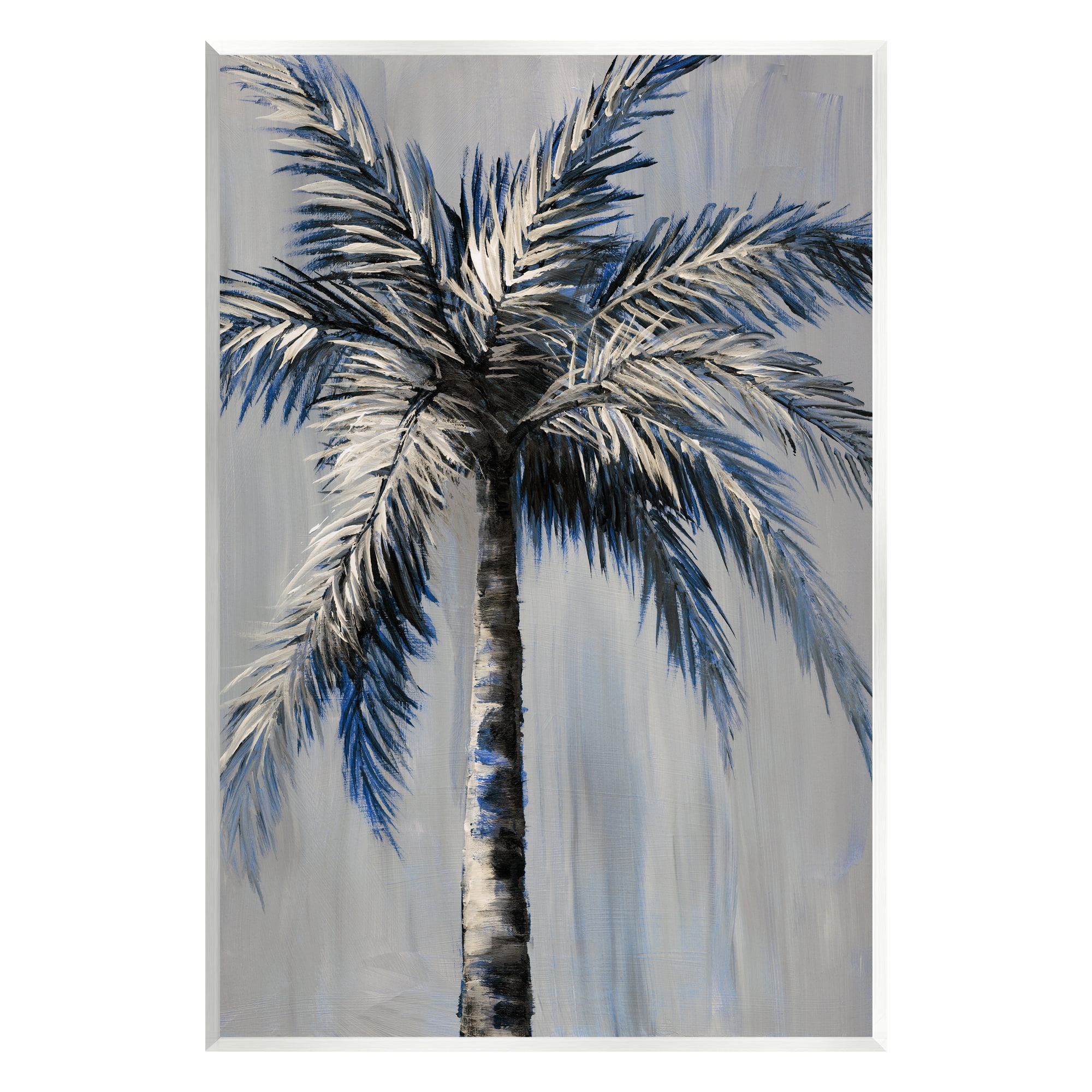 Gray and White Palm Tree MDF Wood Wall Art Plaque