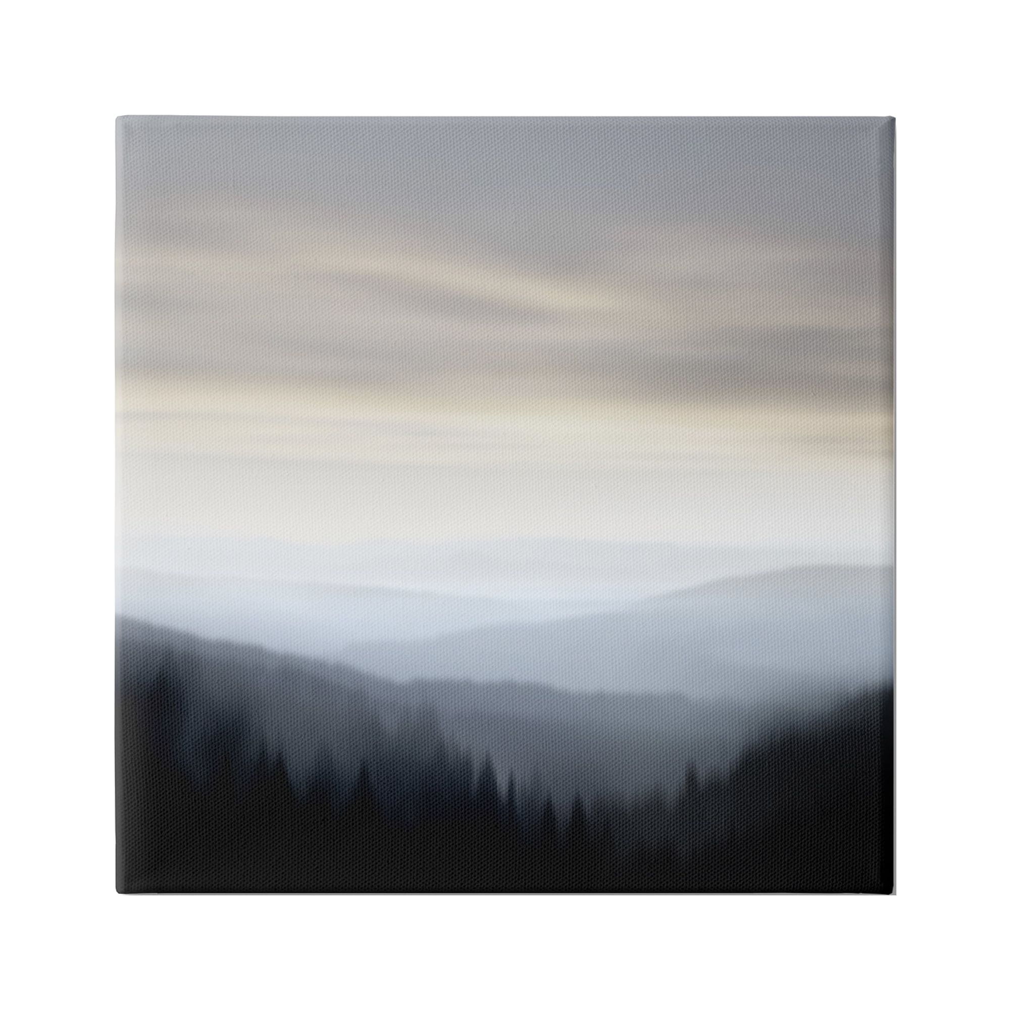 Stupell Industries Grey Mountain Range Landscape Painting Gallery Wrapped Canvas Art Print Wall Art, 17 x 17