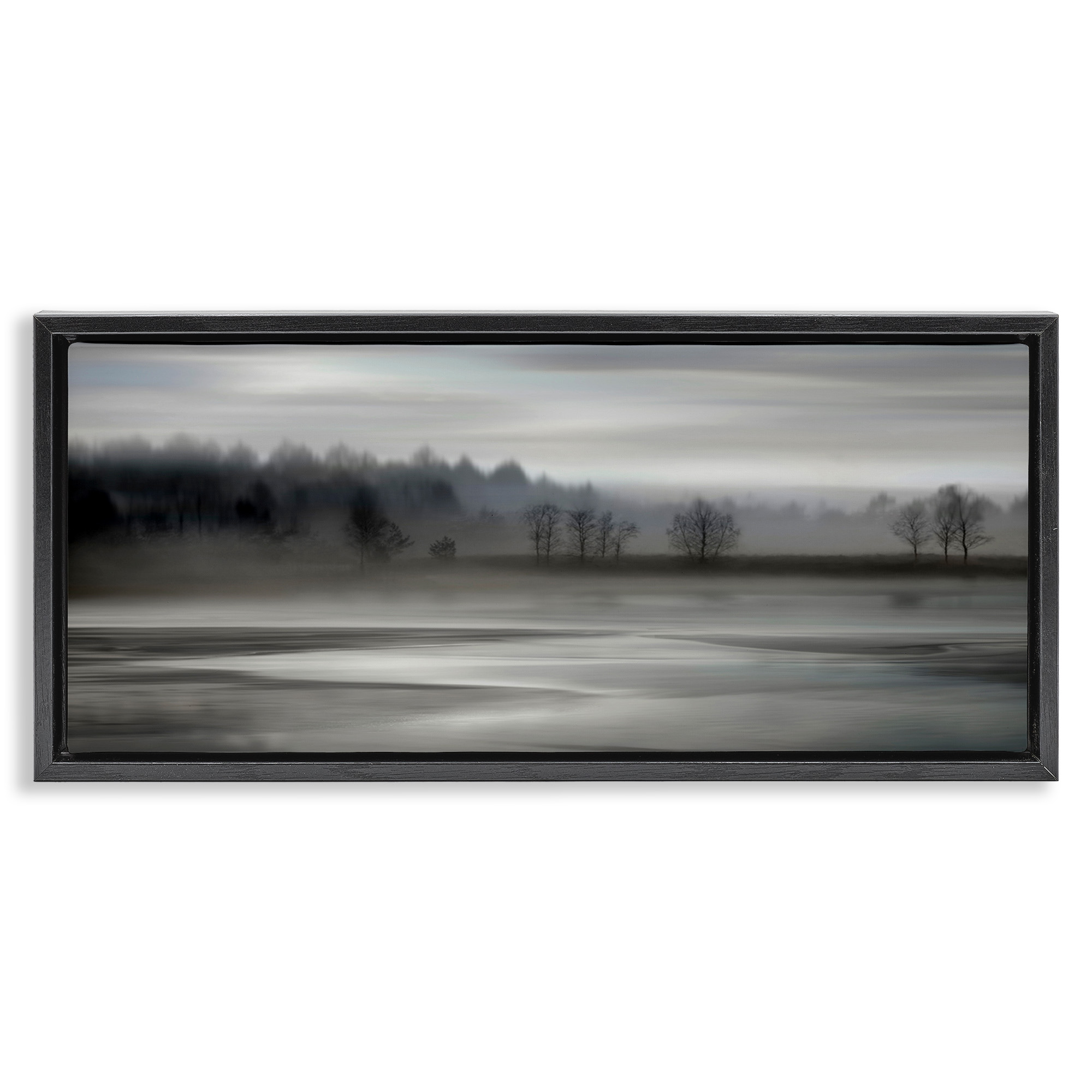 Stupell Industries Grey Nature Landscape Landscape Painting Black
