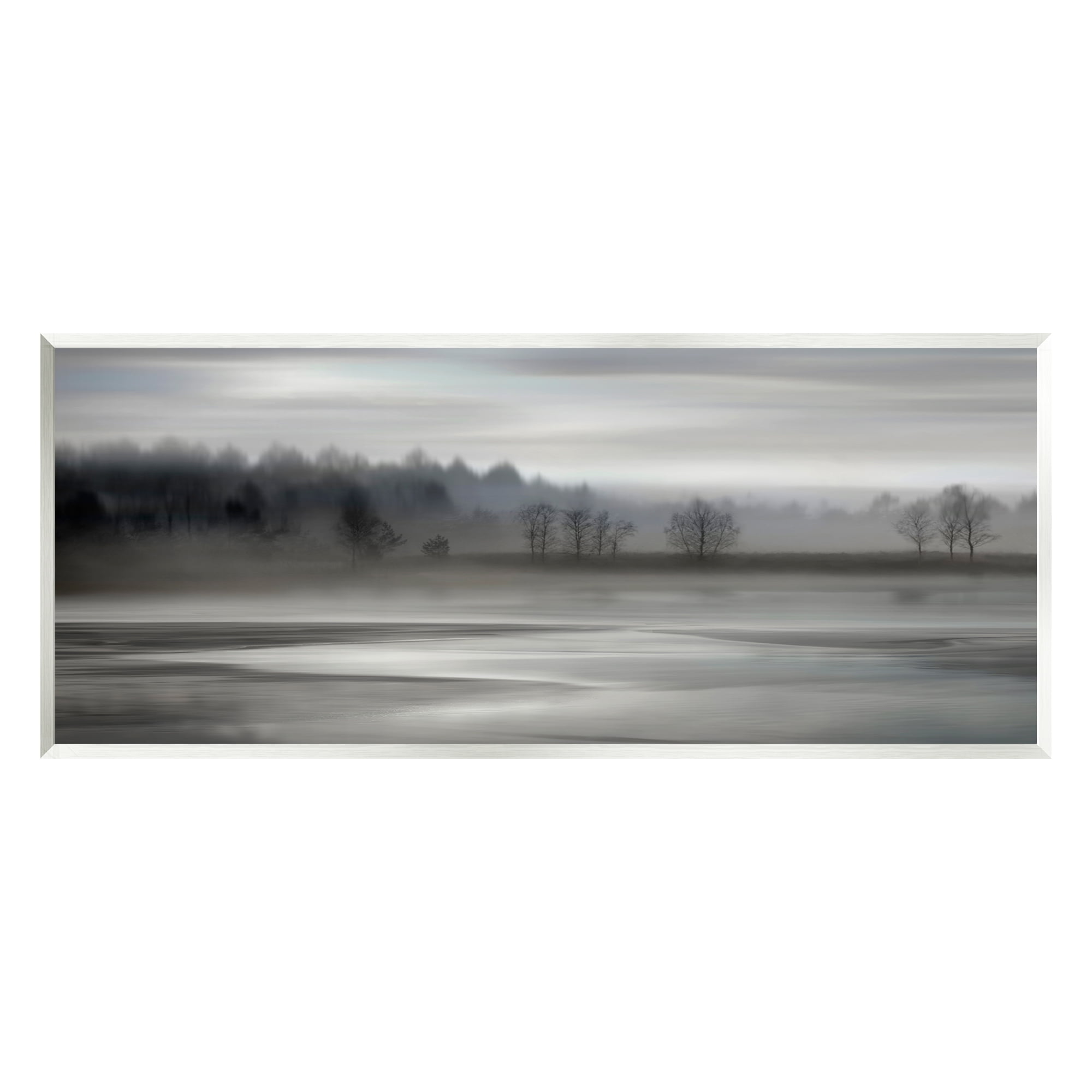 Stupell Industries Grey Nature Landscape Landscape Painting Unframed Art Print Wall Art, 17 x 7