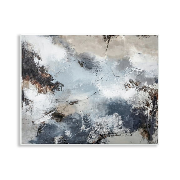 Stupell Industries Grey Organic Abstract Abstract Painting Unframed Art Print Wall Art, 14 x 11