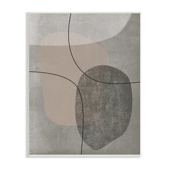 Stupell Industries Grey Pebble Like Shapes with Abstract Pattern, 13 x 19, Designed by JJ Design House LLC