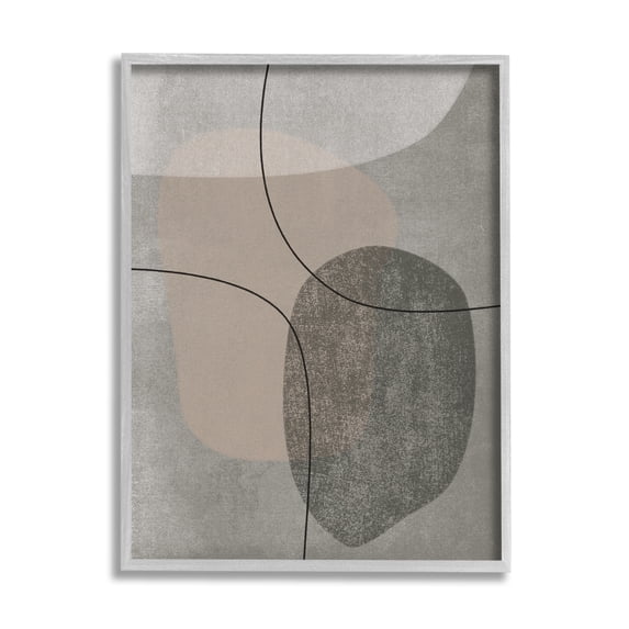 Stupell Industries Grey Pebble Like Shapes with Abstract Pattern, 24 x 30, Designed by JJ Design House LLC