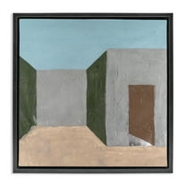 Stupell Industries Grey Rustic Building Buildings & Architecture Painting Black Floater Framed Canvas Art Print Wall Art, 18 x 18