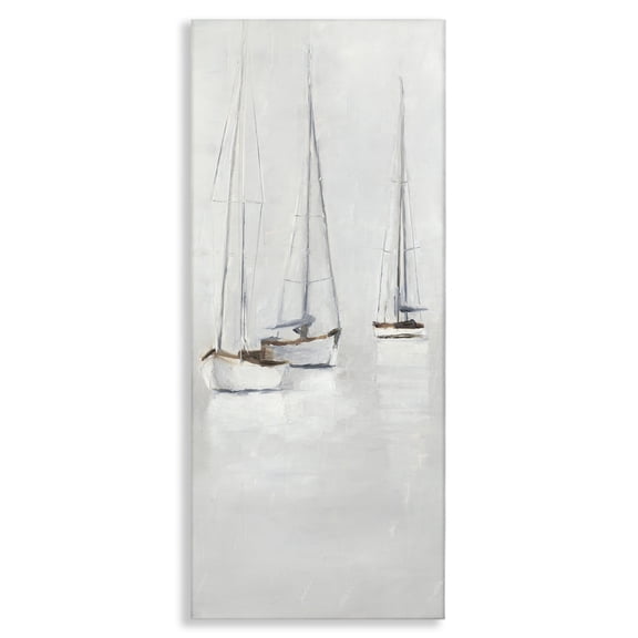 Stupell Industries Coastal Grey Sailboats Trio Canvas Art, 13 x 30, by Ethan Harper