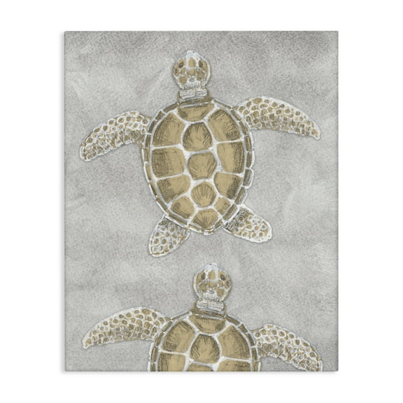 Stupell Industries Grey Sea Turtles Drawing Canvas Wall Art design by Patti Bishop, 20 x 16
