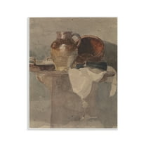 Stupell Industries Grey Still Life Vase History & Language Painting Unframed Art Print Wall Art, 11 x 14