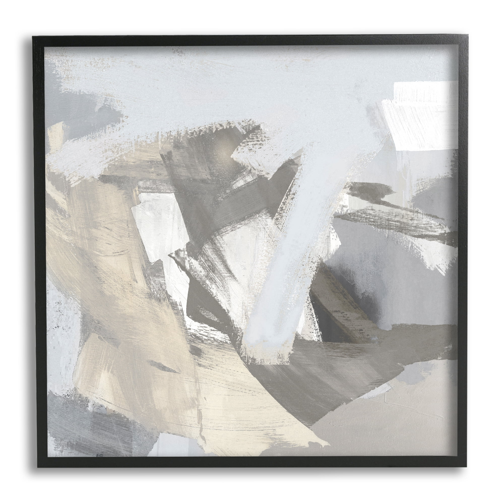 Stupell Industries Grey Subtle Painting Abstract Painting Black Framed Art Print Wall Art, 24 x 24