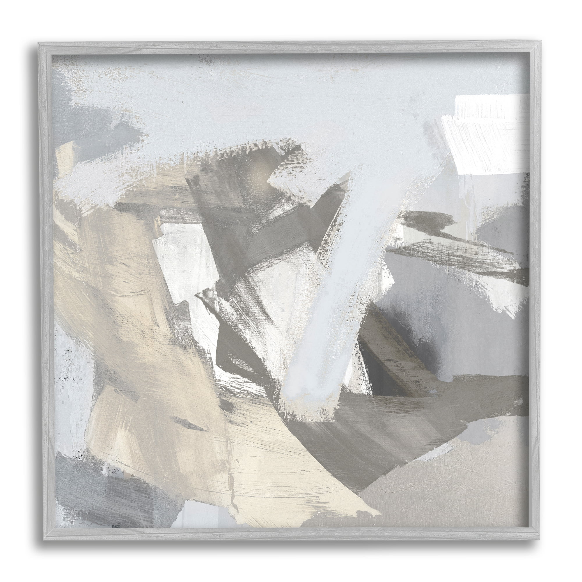 Stupell Industries Grey Subtle Painting Abstract Painting Gray Framed Art Print Wall Art, 12 x 12