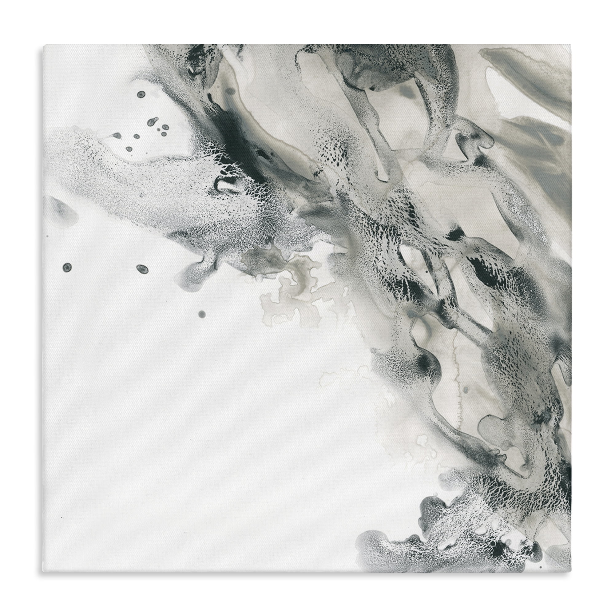 Stupell Industries Grey Swirled Liquid Abstract Painting Gallery Wrapped Canvas Art Print Wall Art, 17 x 17