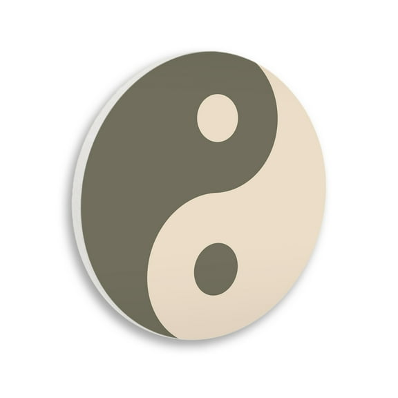 Stupell Industries Grey Taijitu Symbol Yin Yang Harmony Sign Graphic Art Unframed Art Print Wall Art, Design by Daphne Polselli
