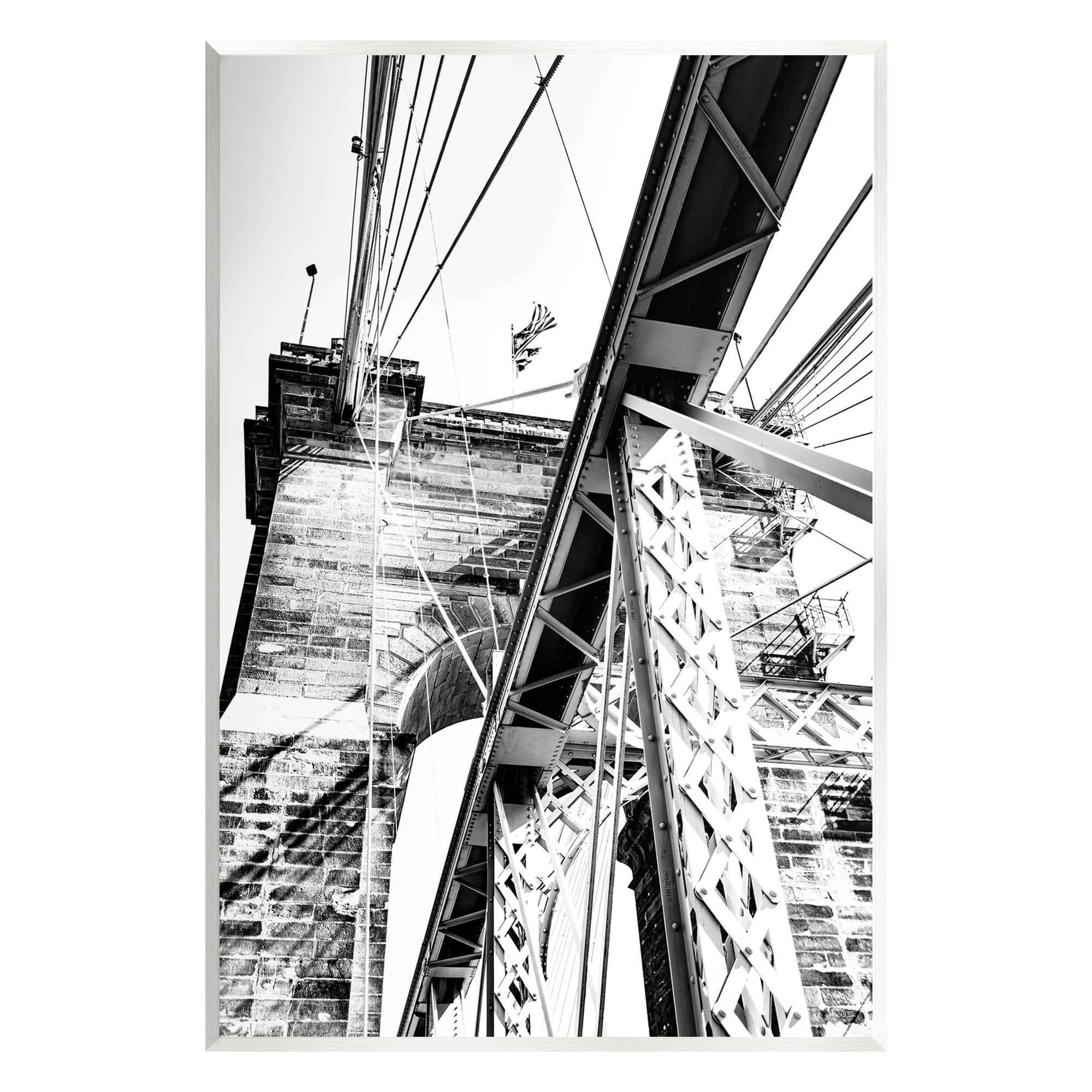 Stupell Industries Grey Urban Bridge Travel & Places Photography Unframed Art Print Wall Art, 13 x 19