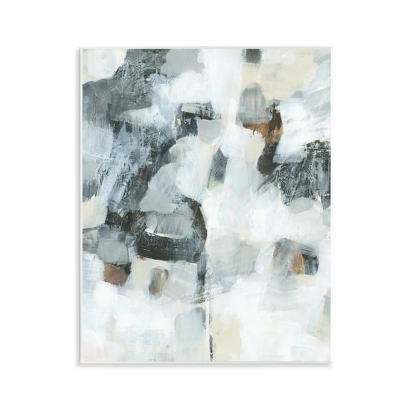 Stupell Industries Grey & White Abstract Pattern Abstract Painting Unframed Art Print Wall Art, 11 x 14