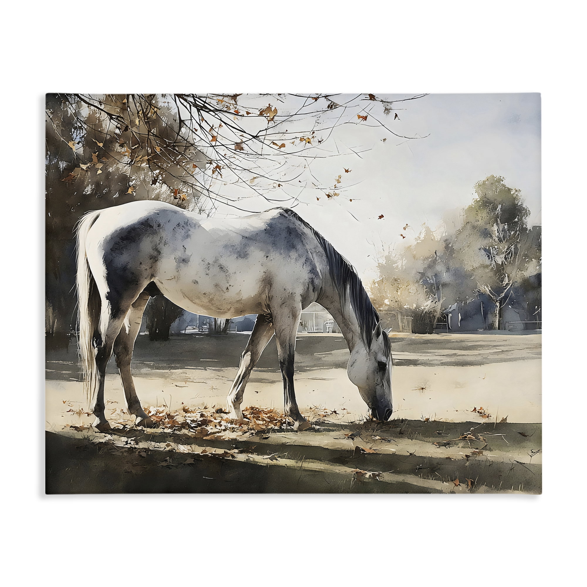 Stupell Industries Grey & White Mare Grazing Canvas Wall Art, design by Franklyn Gregory
