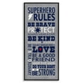 thumbnail image 1 of Stupell Industries Grey and Navy Superhero Rules Typography, 13 x 30,Design by Stephanie Workman Marrott, 1 of 5