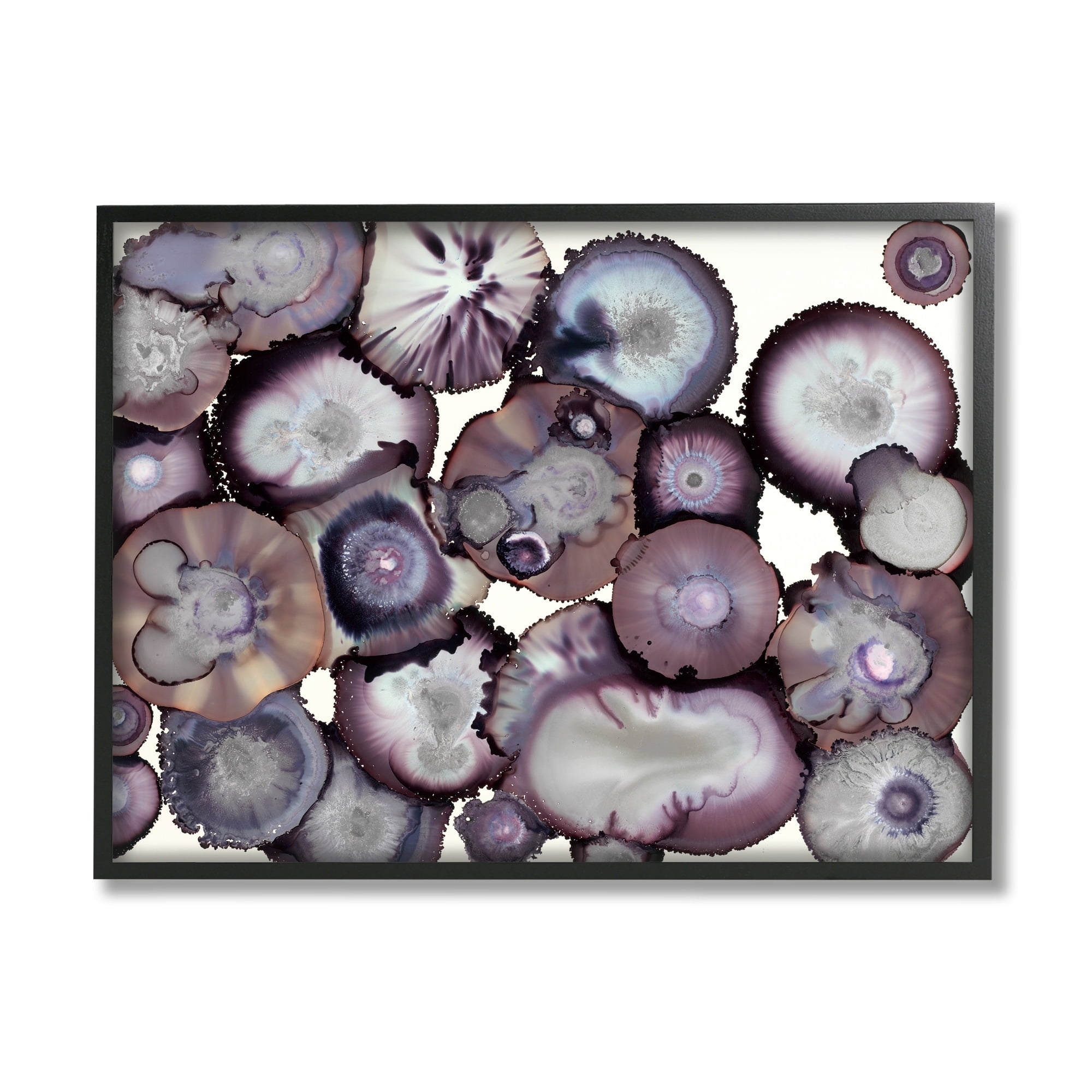 Stupell Industries Grey and Purple Abstract Geode , 24 x 30,Design by Laura Van Horne