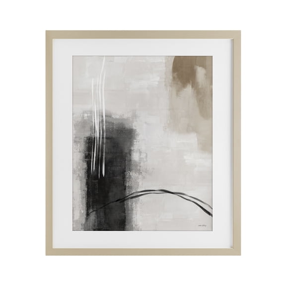 Stupell Industries Grey and Tan Simple Abstract Birch Framed Print Under Glass design by Amber Sterling, 21 x 17