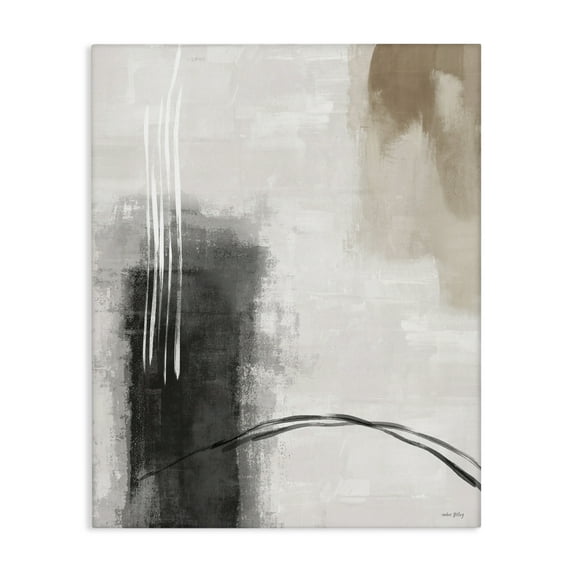 Stupell Industries Grey and Tan Simple Abstract Canvas Wall Art design by Amber Sterling, 30 x 24