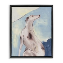 Stupell Industries Greyhound Abstract Painting Animals & Insects Painting Black Floater Framed Canvas Art Print Wall Art, 17 x 21