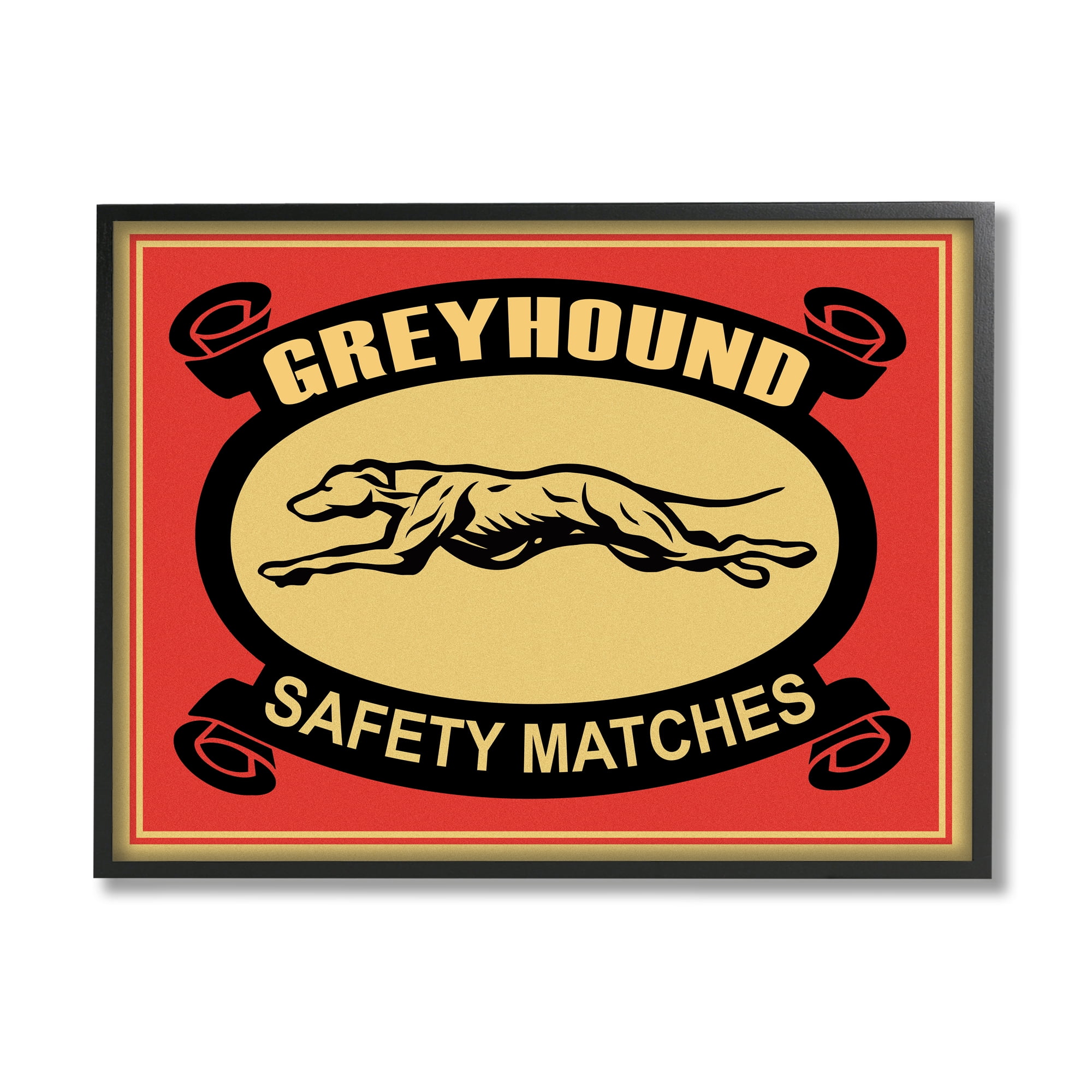Stupell Industries Greyhound Safety Matches Yellow Red Vintage Advertisement, 11 x 14, Designed by Mark Rogan