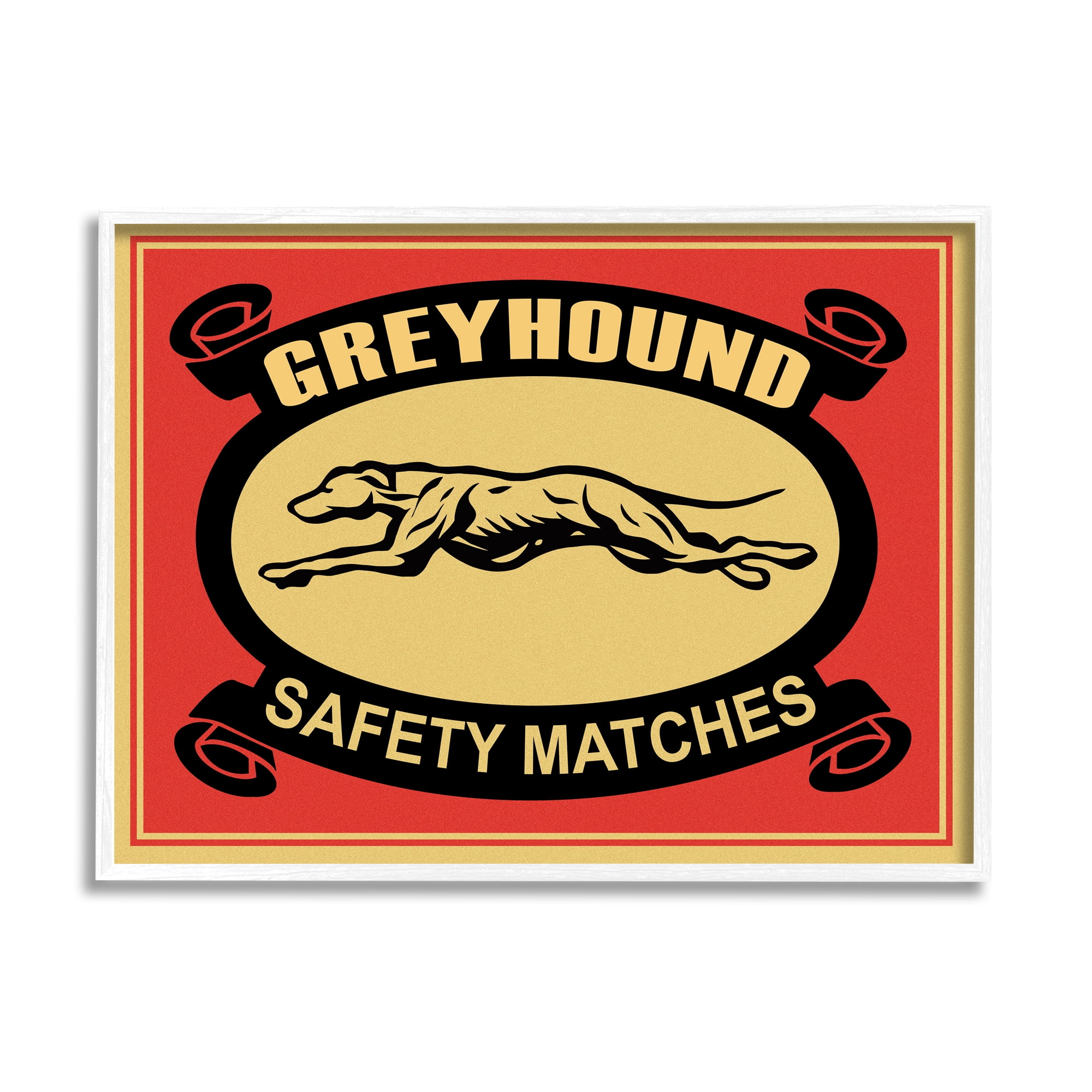 Stupell Industries Greyhound Safety Matches Yellow Red Vintage Advertisement, 11 x 14, Designed by Mark Rogan