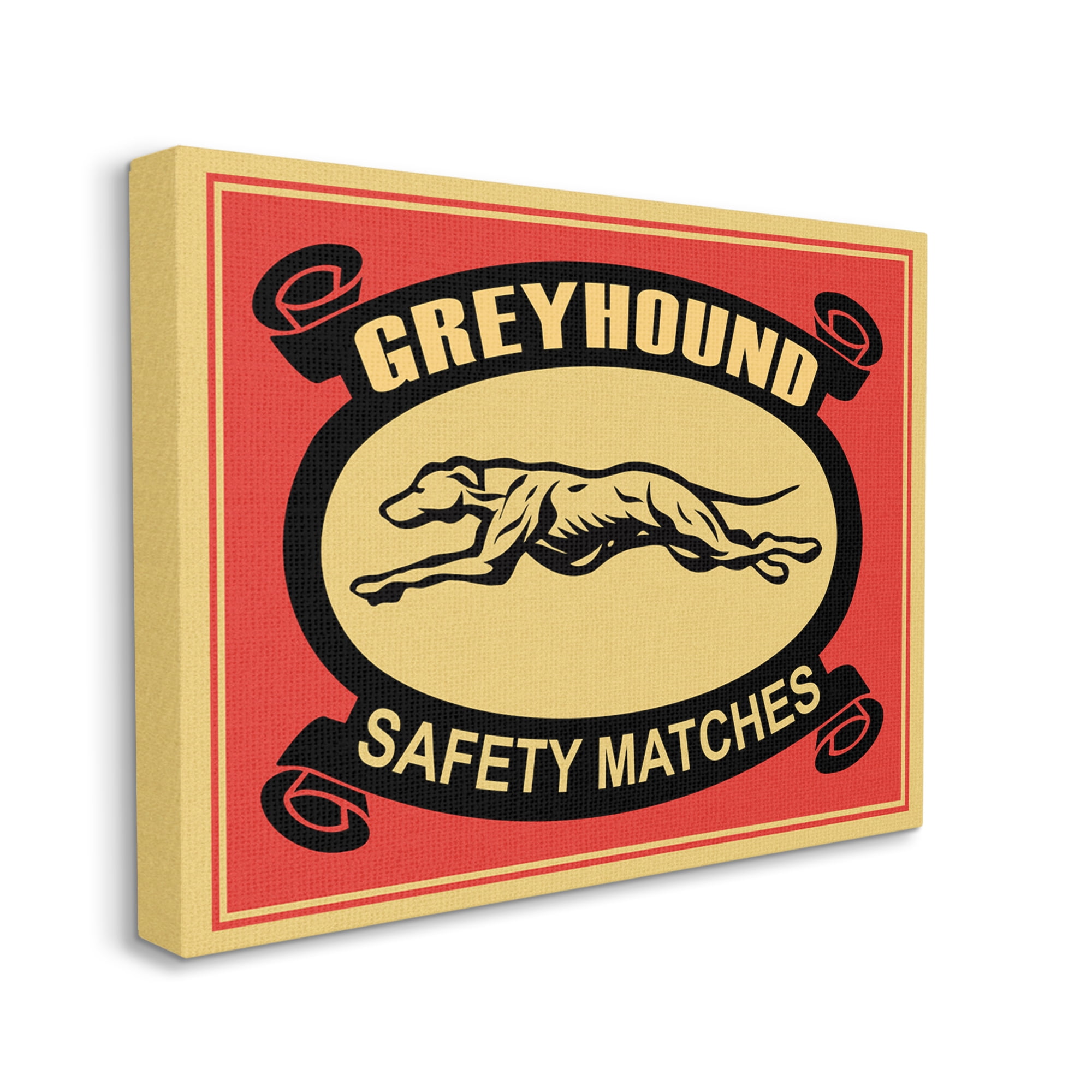 Stupell Industries Greyhound Safety Matches Yellow Red Vintage Advertisement, 36 x 48, Designed by Mark Rogan