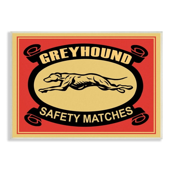 Stupell Industries Greyhound Safety Matches Yellow Red Vintage Advertisement Vintage Painting Unframed Art Print Wall Art, 10 x 15, Design by Mark Rogan