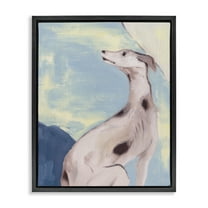 Stupell Industries Greyhound on Blue Animals & Insects Painting Black Floater Framed Canvas Art Print Wall Art, 17 x 21